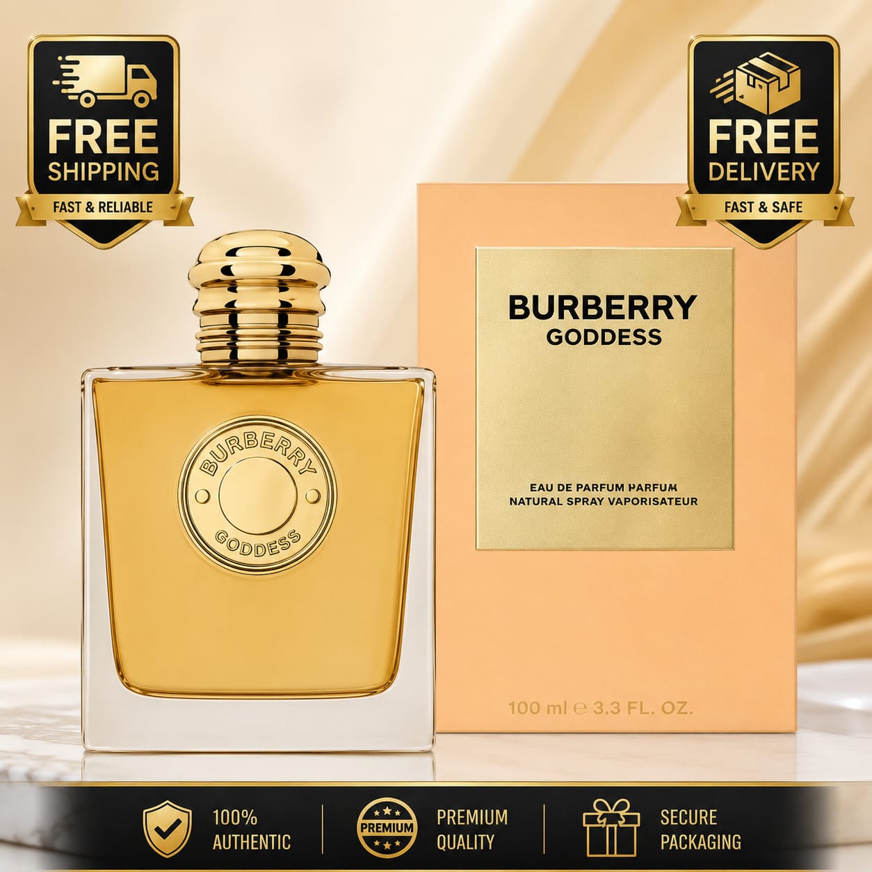 Burberry Goddess Parfum Spray for Women 3.3 Oz (100ml)